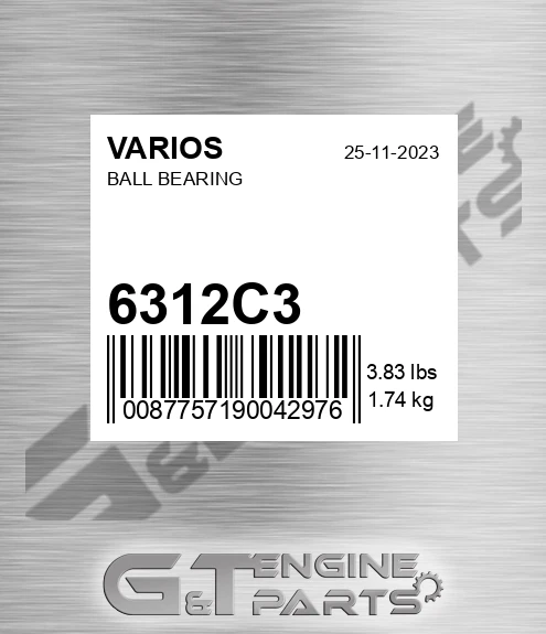 6312.C3 Ball Bearing for VARIOS