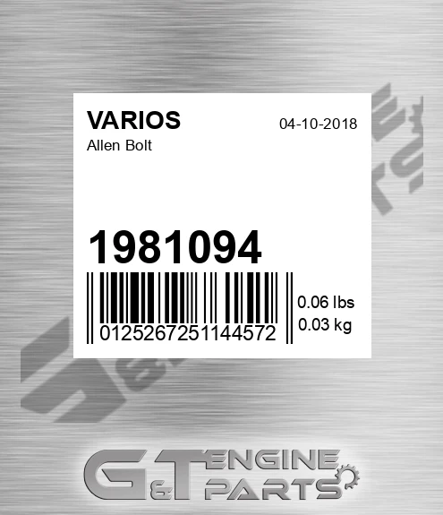 1981094 Allen Bolt for VARIOS