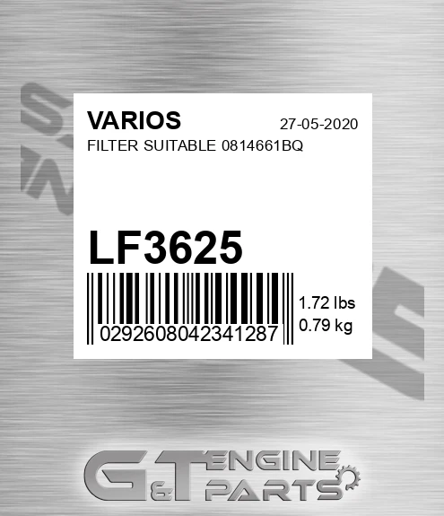 LF3625 Filter Suitable 0814661bq