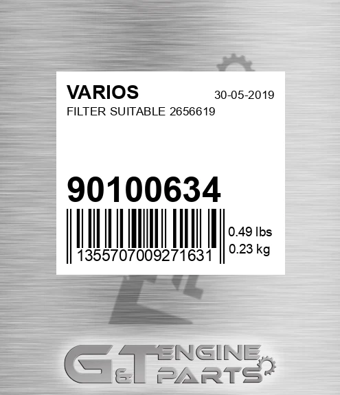901.00634 Filter Suitable 2656619 for VARIOS