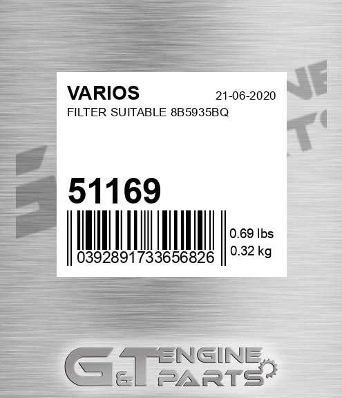 51169 Filter Suitable 8b5935bq