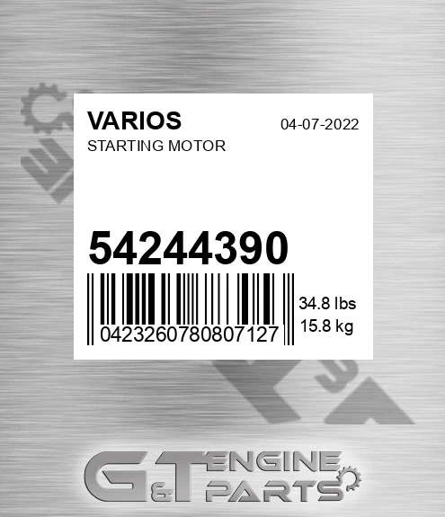 54244390 Starting Motor for VARIOS