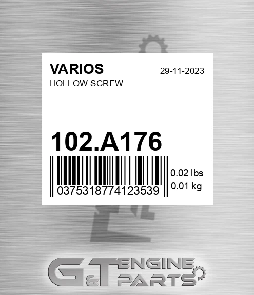 102.A176 Hollow Screw