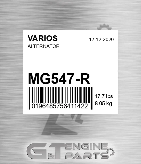 MG547-R Alternator