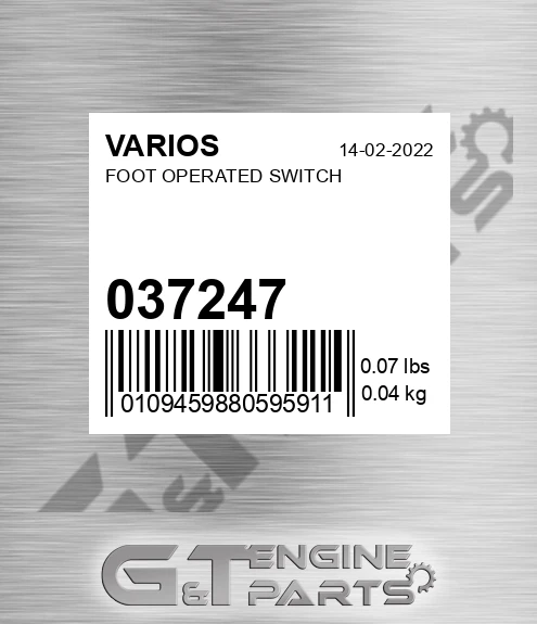 037247 Foot Operated Switch for VARIOS