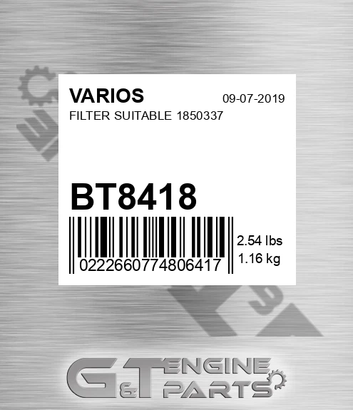 BT8418 Filter Suitable 1850337