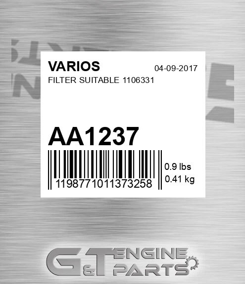 AA1237 VARIOS Filter Suitable 1106331