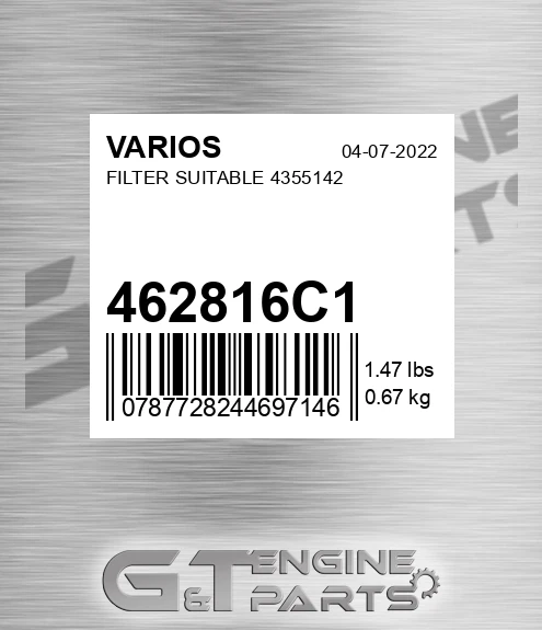 462816C1 VARIOS Filter Suitable 4355142