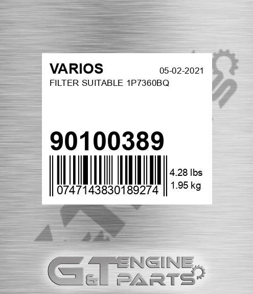 901.00389 Filter Suitable 1p7360bq