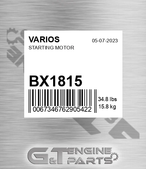 BX1815 Starting Motor for VARIOS