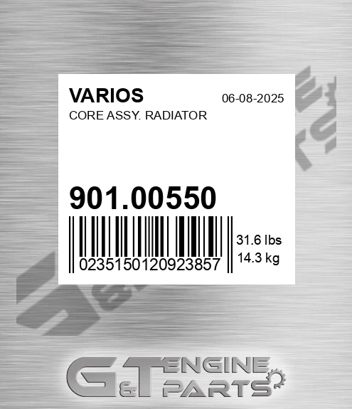 901.00550 Core Assy. Radiator