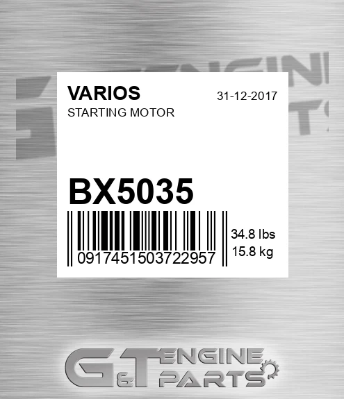 BX5035 Starting Motor for VARIOS