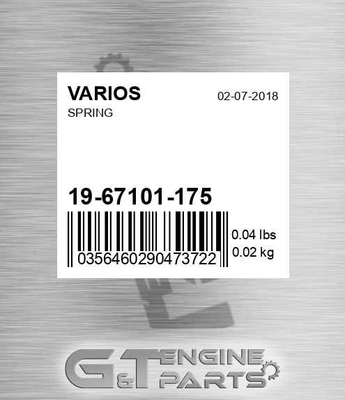 19-67101-175 Spring for VARIOS