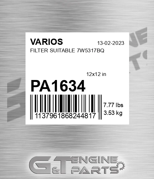 PA1634 VARIOS Filter Suitable 7w5317bq