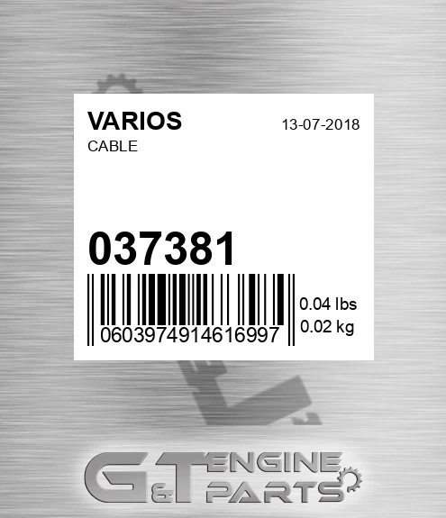 037.381 Cable for VARIOS