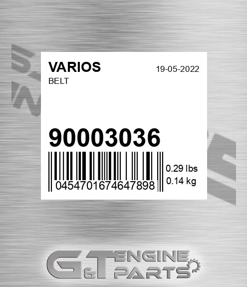 900.03036 Belt for VARIOS