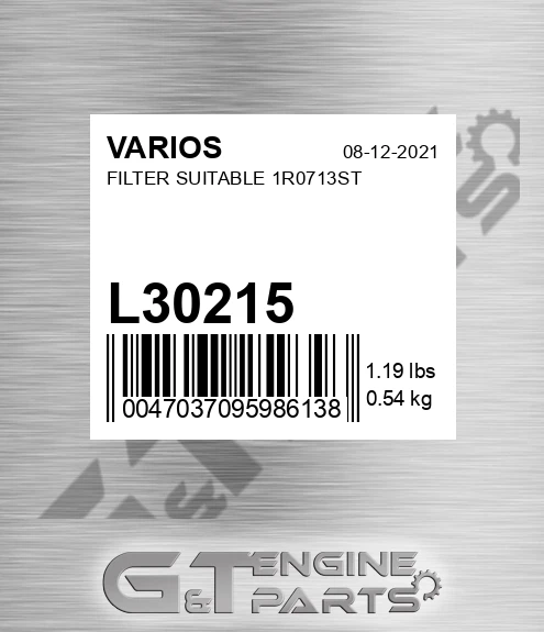 L30215 Filter Suitable 1r0713st