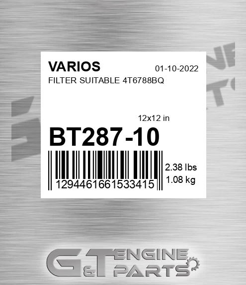 BT287-10 Filter Suitable 4t6788bq