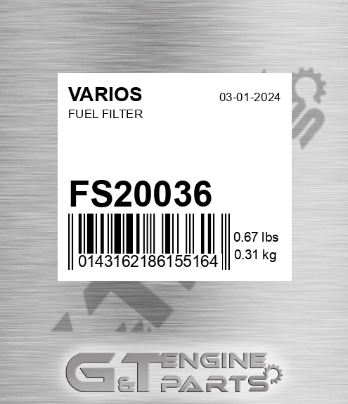 FS20036 VARIOS Fuel Filter