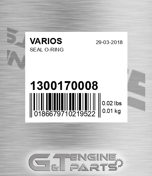 1300170008 Seal O-ring for VARIOS