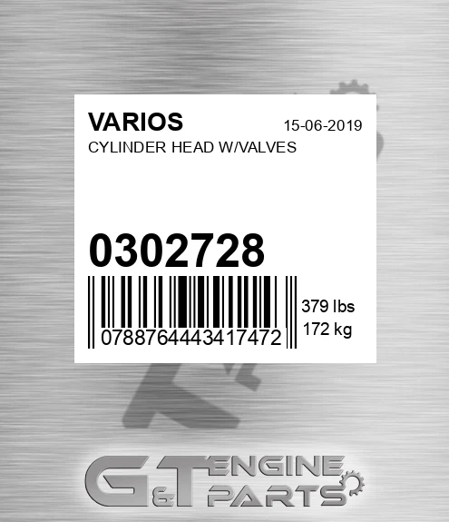 030.2728 Cylinder Head W/valves
