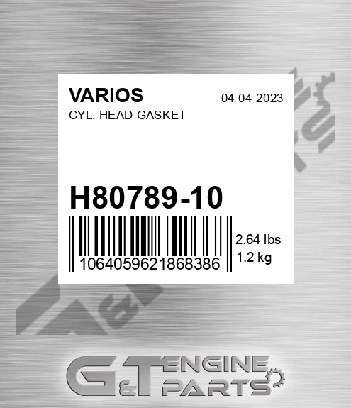 H80789-10 Cyl. Head Gasket