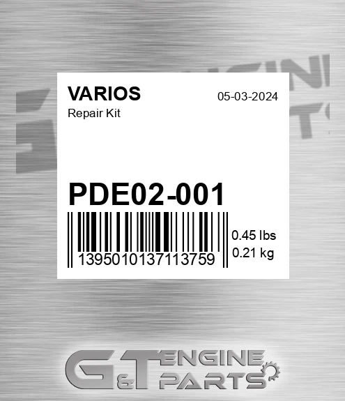 PDE02-001 Repair Kit
