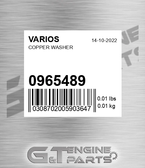 096.5489 Copper Washer for VARIOS