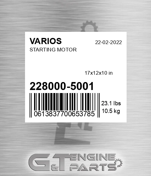 228000-5001 Starting Motor