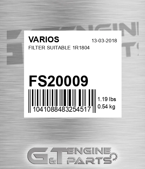 FS20009 VARIOS Filter Suitable 1r1804