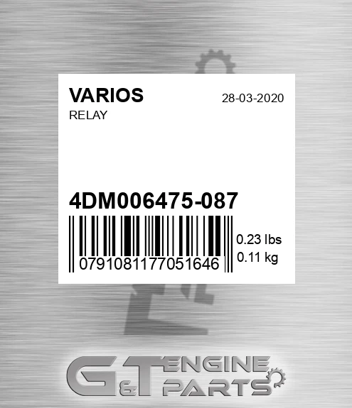 4DM 006 475-087 Relay for VARIOS