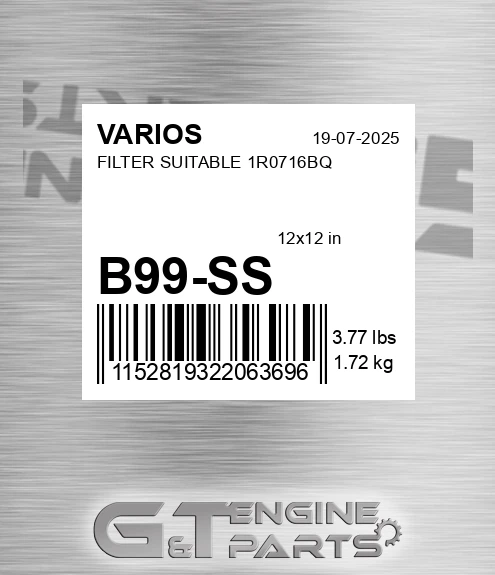 B99-SS Filter Suitable 1r0716bq
