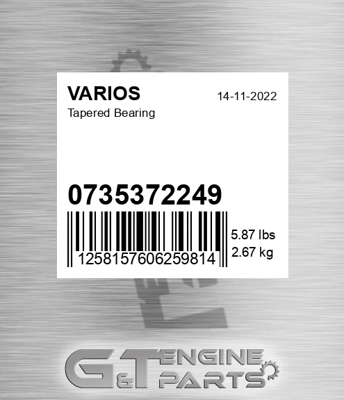 0735372249 Tapered Bearing for VARIOS