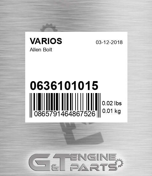 0636101015 Allen Bolt for VARIOS