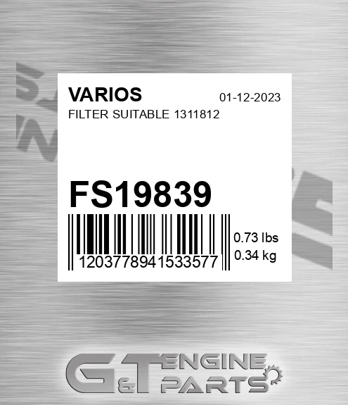 FS19839 Filter Suitable 1311812