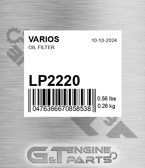 LP2220 Oil Filter