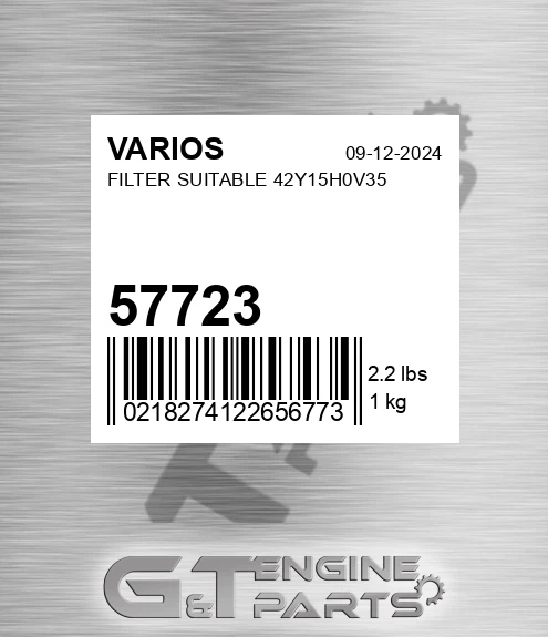 57723 Filter Suitable 42y15h0v35