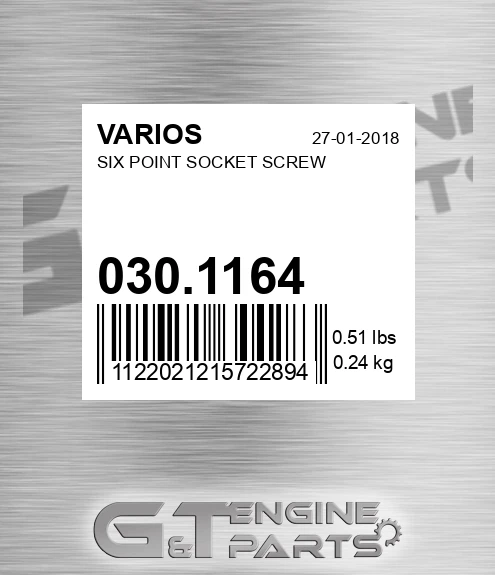 030.1164 Six Point Socket Screw