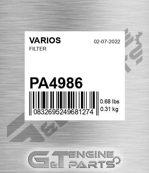 PA4986 Filter for VARIOS