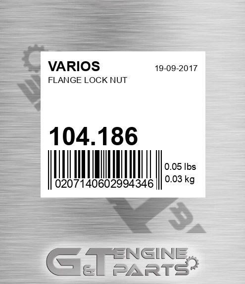 104.186 Flange Lock Nut