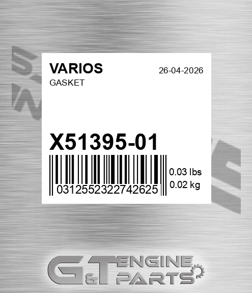 X51395-01 Gasket for VARIOS