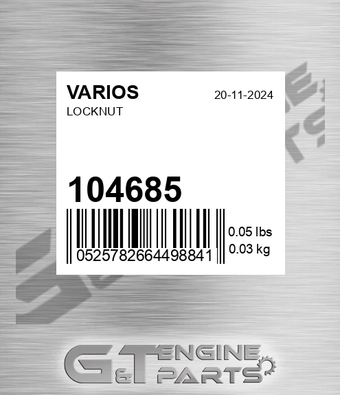 104.685 Locknut for VARIOS