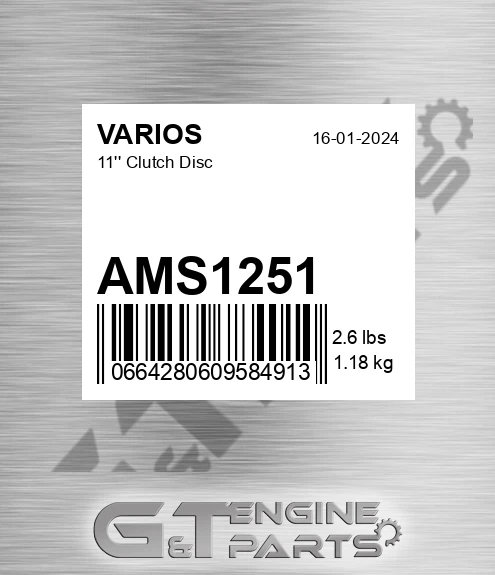 AMS1251 VARIOS 11'' Clutch Disc