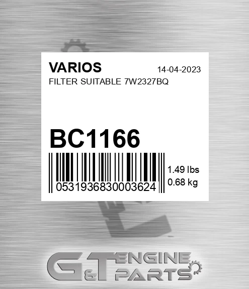 BC1166 Filter Suitable 7w2327bq