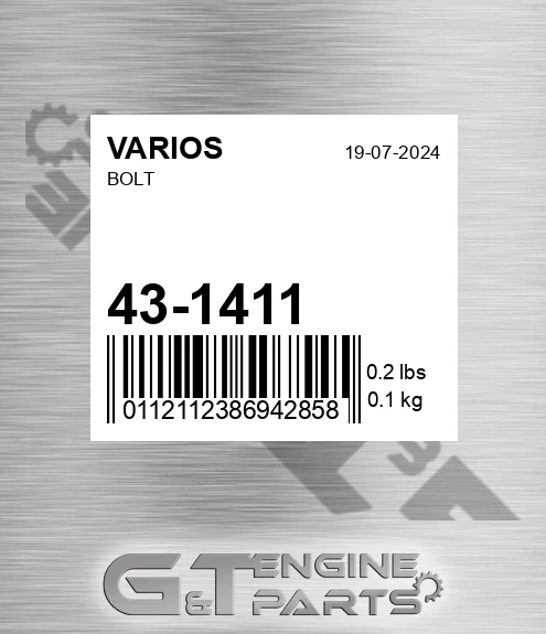 43-1411 Bolt