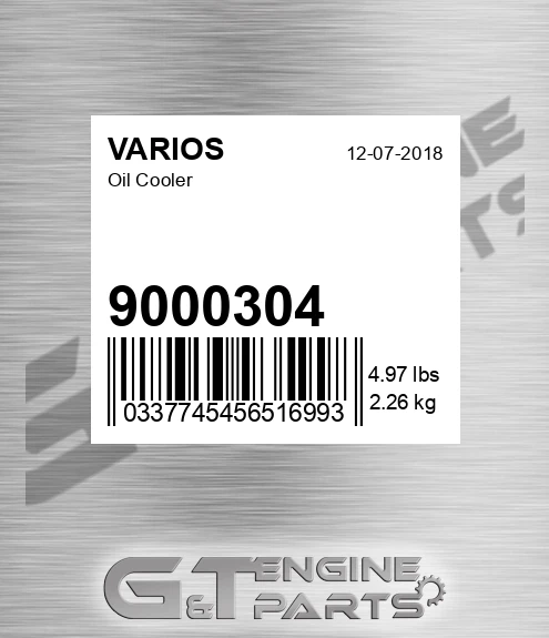 9000304 Oil Cooler for VARIOS