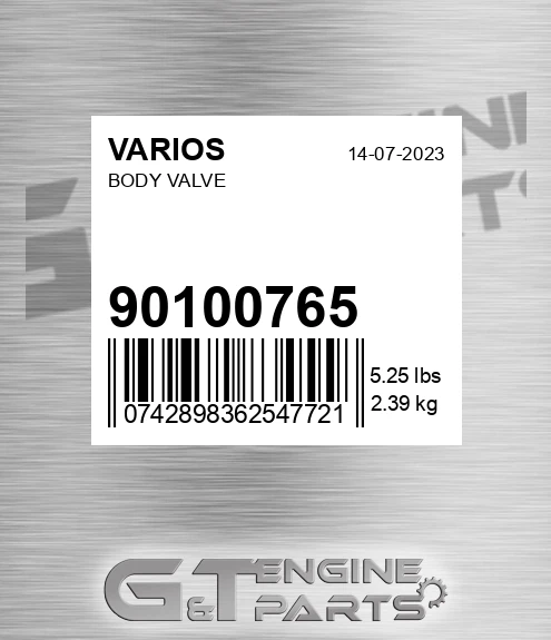 901.00765 Body Valve for VARIOS