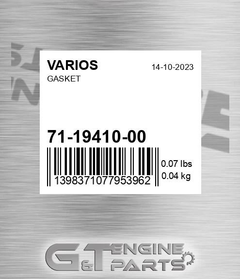 71-19410-00 Gasket