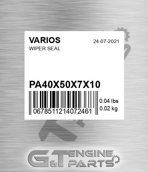 PA40X50X7X10 Wiper Seal for VARIOS