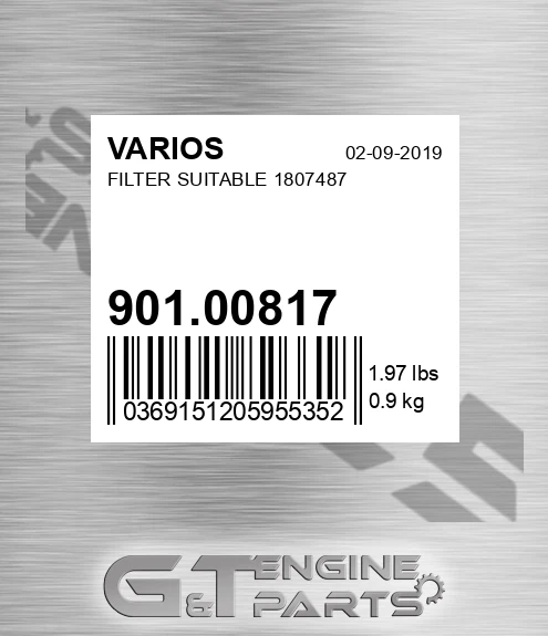 901.00817 Filter Suitable 1807487